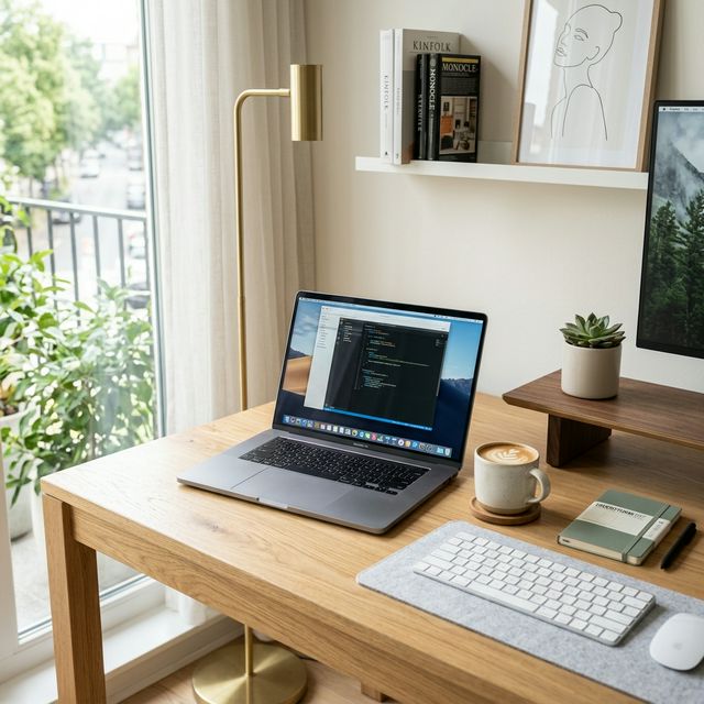 Sleek minimalist workspace